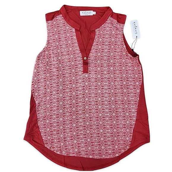 NWT Velvet by Graham & Spencer Suri Blouse in Red - Picture 1 of 7